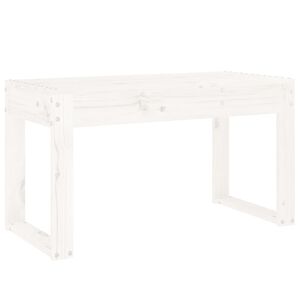 vidaXL Sodo suoliukas, baltas, 80x38x45cm, pu&scaron;ies medienos masyvas