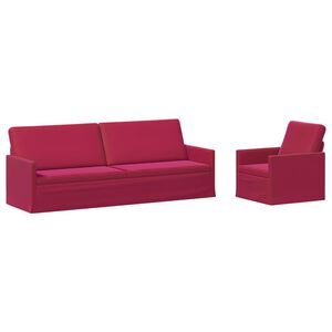 vidaXL Sofos komplektas 2 pcs Vyno raudona Aksomas