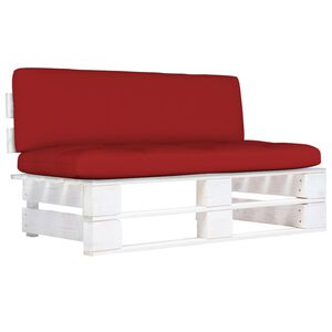 vidaXL Vidurinė sodo sofos dalis i&scaron; palečių, baltai impregnuota pu&scaron;is