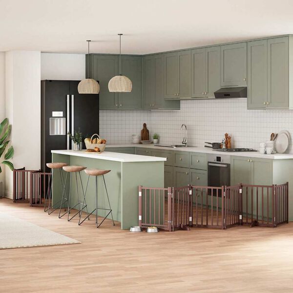 vidaXL Varteliai &scaron;unims su durimis, 12 segmentų, rudi, 600cm, tuopa