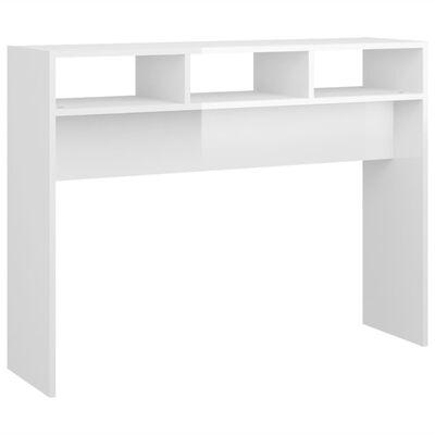 vidaXL Konsolinis staliukas, baltas, 105x30x80cm, MDP, labai blizgus