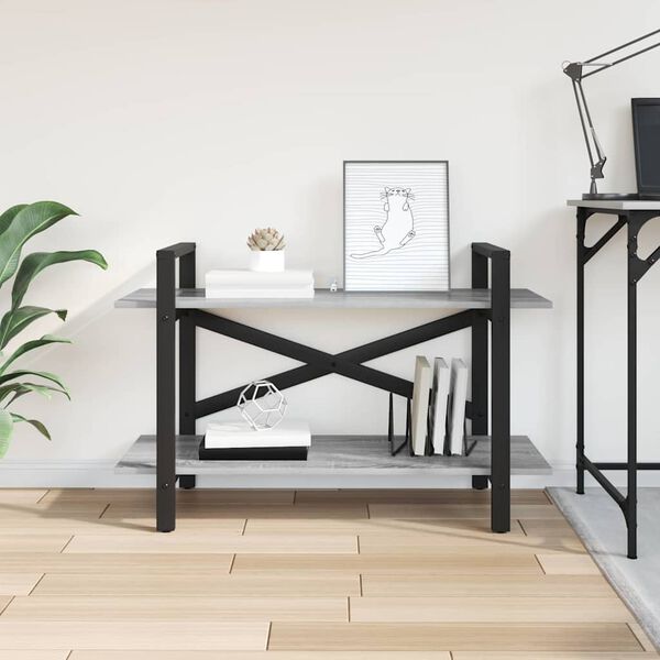 vidaXL Knygų lentyna Pilkas Sonoma 100 x 33,5 x 64 cm Apdirbta mediena