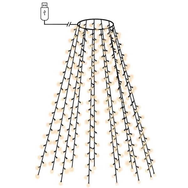 Kalėdų eglutės girlianda su 180 LED lempučių, 180cm