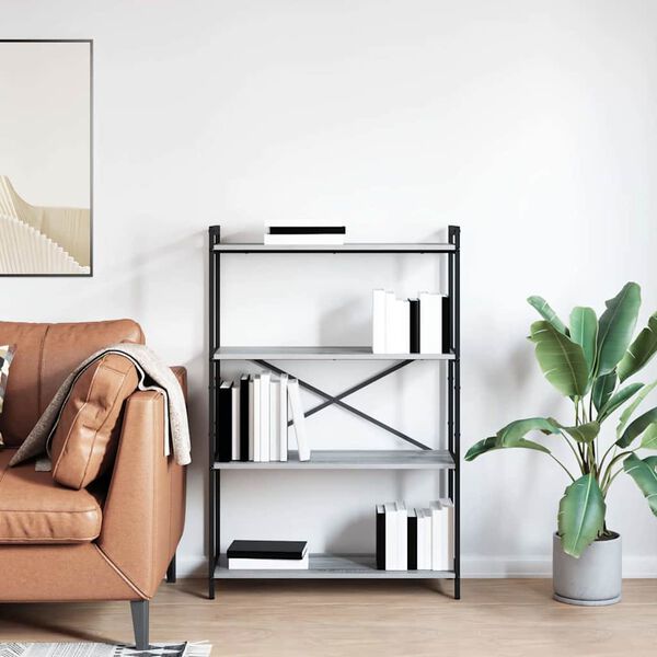 vidaXL Knygų lentyna Pilka sonoma ąžuolo 80 x 30 x 120 cm