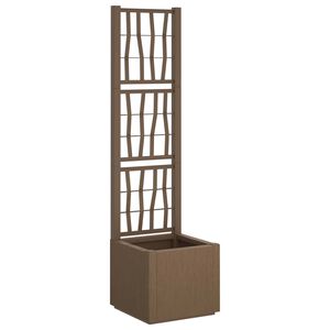 vidaXL Sodas vazonas su trellis Ruda 36 x 36 x 140 cm PP