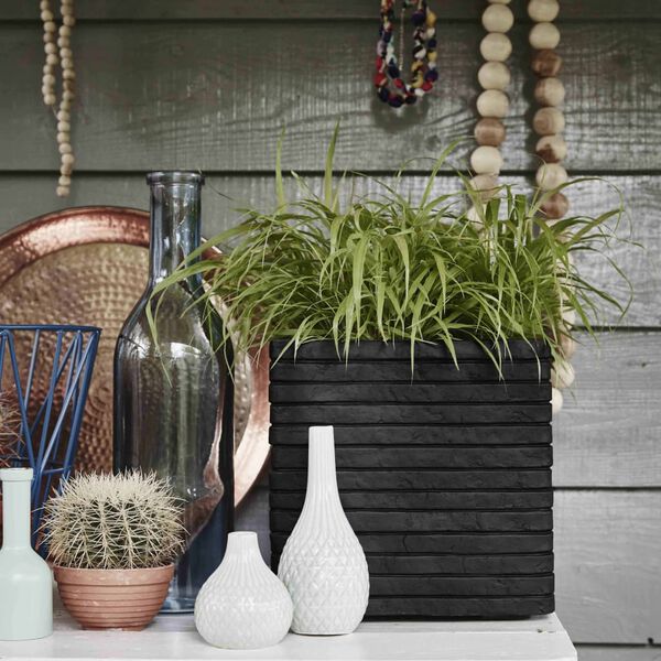 Capi Vazonas Nature Row, juodas, 40x40cm, kvadratinis, PKBLRO903