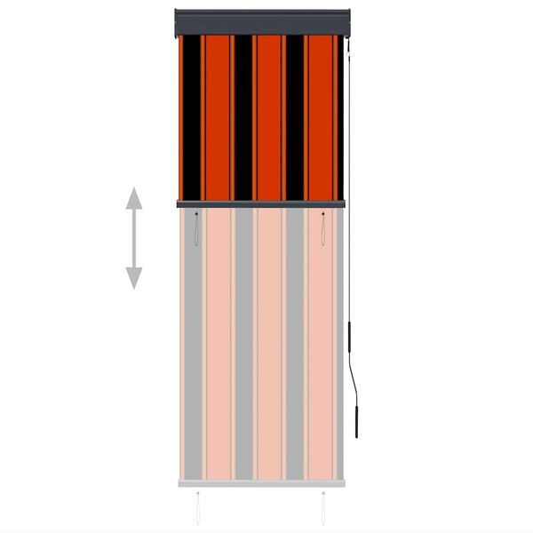 vidaXL Lauko roletas, oranžinės ir rudos spalvų, 60x250cm