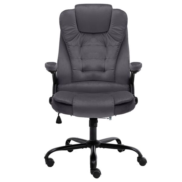 vidaXL Biuro kėdė, tamsiai pilkos spalvos, aksomas