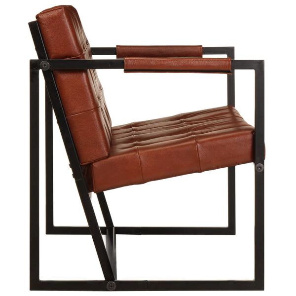 vidaXL Dvivietė sofa, rudos spalvos, tikra ožkos oda