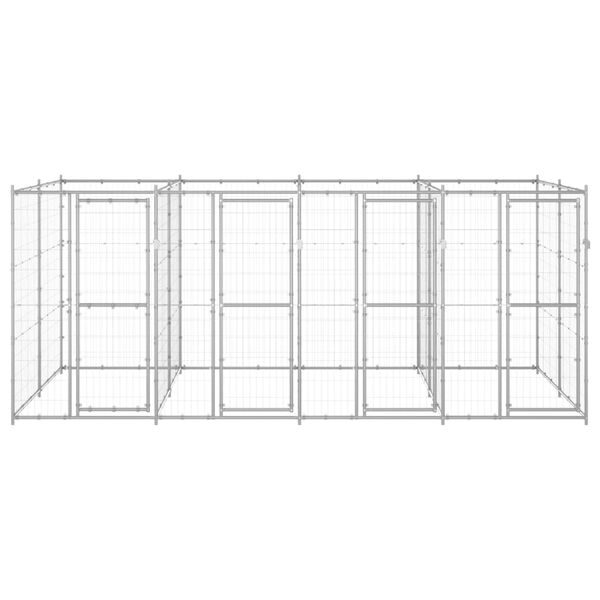 vidaXL Lauko voljeras šunims, galvanizuotas plienas, 9,68m²