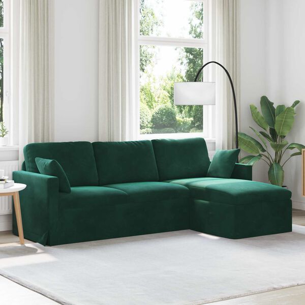 vidaXL Sofa Tamsiai žalia Bendri matmenys: 228 x 134 cm (P X G x A)