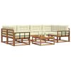 vidaXL Lauko sofos komplektas su pagalve 7 pcs Natūralus ir grietinėlė