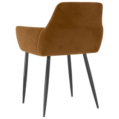 vidaXL Valgomojo kėdės, 4vnt., rudos spalvos, aksomas