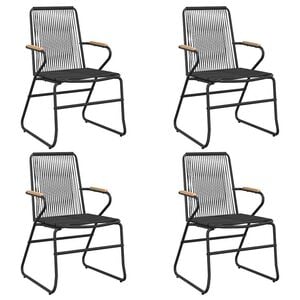 vidaXL Sodo kėdės, 4vnt., juodos spalvos, 58x59x85,5cm, PVC ratanas