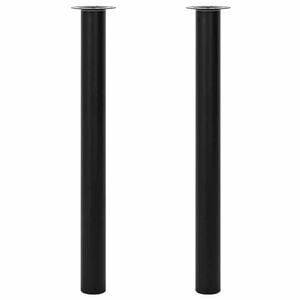 2 Teleskopinės Stalo Kojos, Juodos, 710 - 1 100 mm