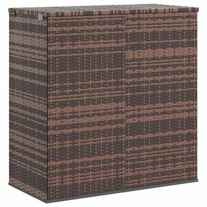 vidaXL Sodo dėžė pagalvėlėms, ruda, 100x49x103,5cm, PE ratanas