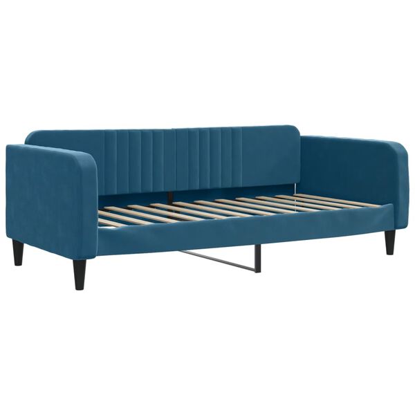 vidaXL Sofa, mėlynos spalvos, 90x200cm, aksomas