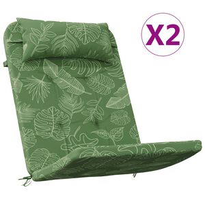 vidaXL Adirondack kėdės pagalvėlės, 2vnt., oksfordo audinys, su lapais