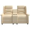 vidaXL Atlo&scaron;iamas dvivietis krėslas, kreminis, audinys