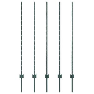 vidaXL Įmontuotas tvoros stulpas 5 vnt. Žalia 180 cm