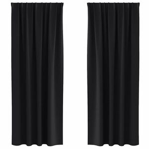 vidaXL Užuolaidos su žiedais, blokuojančios &scaron;viesą 2 pcs Juoda