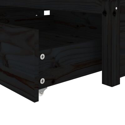 vidaXL Lovos rėmas su stalčiais, juodos spalvos, 90x200cm