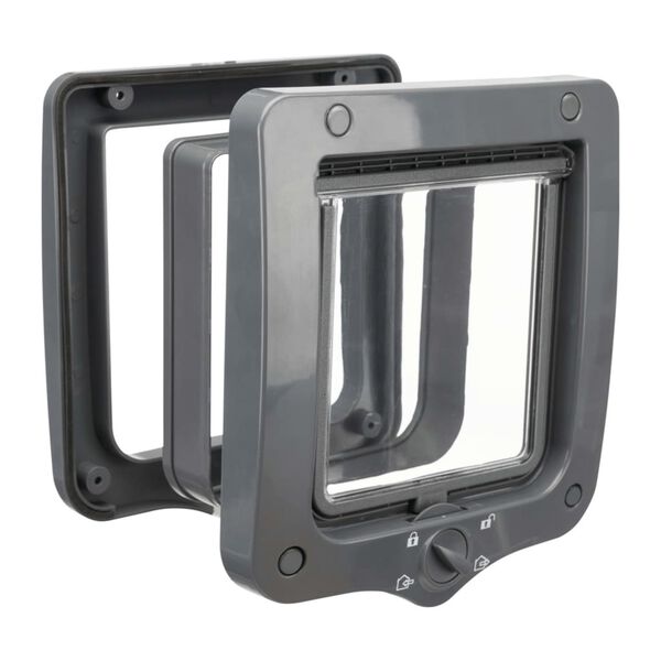 TRIXIE Atverčiamos durelės katėms su 2 tuneliais, pilkos, 4 krypčių