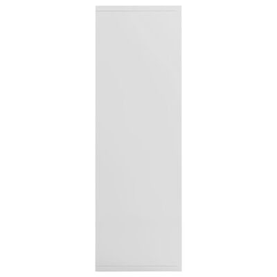 vidaXL Knygų/šoninė spintelė, balta, 50x25x80cm, MDP, labai blizgi