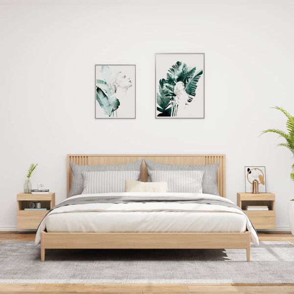 vidaXL Sieninės TV spintelės su LED, 2vnt., sonoma ąžuolo, 40x30x40cm