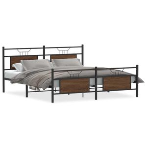 vidaXL Lovos rėmas be čiužinio, rudas ąžuolo, 160x200cm, metalas