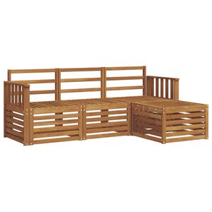 vidaXL Lauko sofos komplektas 4 pcs Natūrali