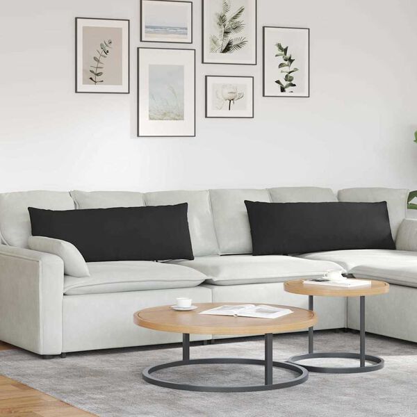 vidaXL Sofa Pagalvės 2 pcs Juoda 120 x 40 cm audinys