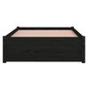 vidaXL Lovos rėmas, juodas, 90x190cm, medienos masyvas, vienvietis