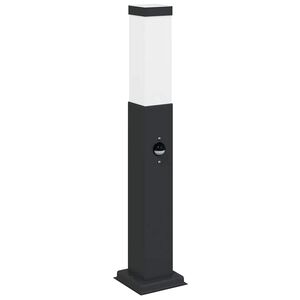vidaXL Apsauginis stulpelis su jutikliu, 50 cm, juodas, IP44