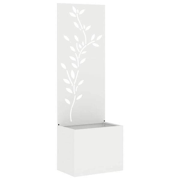 vidaXL Sodo privatumo ekranas Gėlių Balta 50 x 140 cm