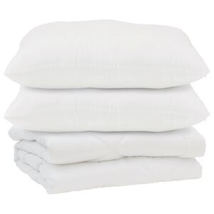 vidaXL Antklodė su pagalve 3 pcs Balta Mikropluo&scaron;tas