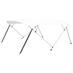 vidaXL Bimini vir&scaron;aus stogelis, baltas, 243x(230-244)x137cm, 4 lankai
