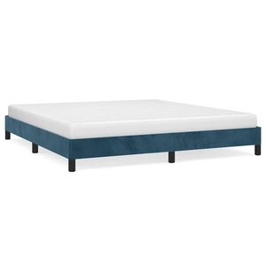 vidaXL Lovos rėmas be čiužinio tamsiai mėlynas 180x200cm aksomas