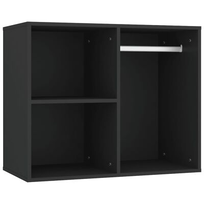 vidaXL Kosmetinis staliukas su LED/spintelėmis, juodas, mediena