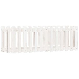 vidaXL Sodo lovelis, baltas, 150x50x50cm, pu&scaron;is, tvorelės dizaino