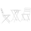 vidaXL Sodo Bistro Rinkinys 3 pcs Balta Plienas