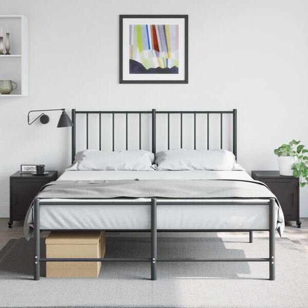 vidaXL Naktinės spintelės, 2vnt., juodos, 36x39x43,5cm, plienas