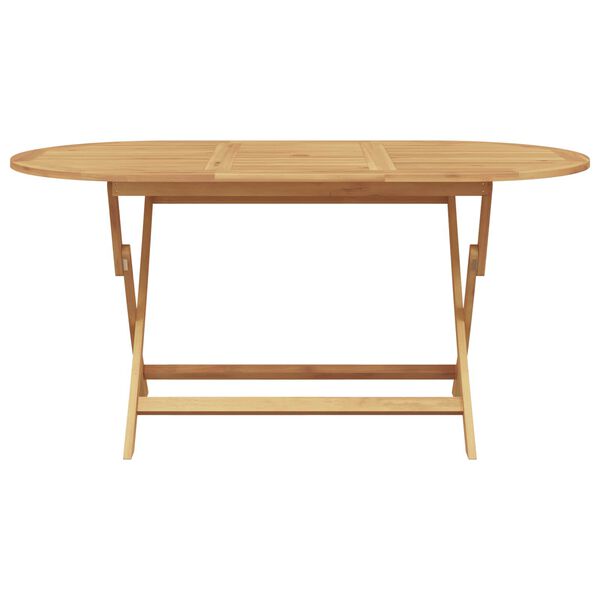 vidaXL Sodo valgomojo komplektas 5 pcs Ruda Kieto teka medžio