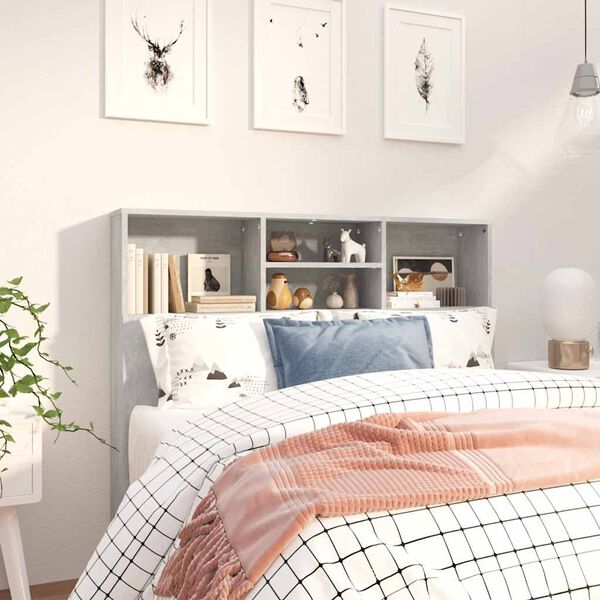 vidaXL Galvūgalis-spintelė, betono pilkos spalvos, 120x19x103,5cm