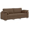 vidaXL Sofa 3 pcs Ruda 219 x 80 x 82 cm Lino mi&scaron;inio audinys