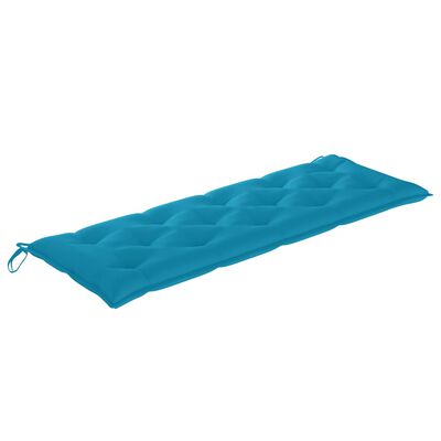 vidaXL Batavia suoliukas su šviesiai mėlyna pagalvėle, 150cm, tikmedis