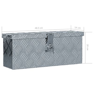 vidaXL Aliuminio dėžė, 48,5x14x20cm, sidabrinė