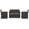 vidaXL Lauko komplektas su pagalvėlėmis, 4 dalių, juodas, poliratanas