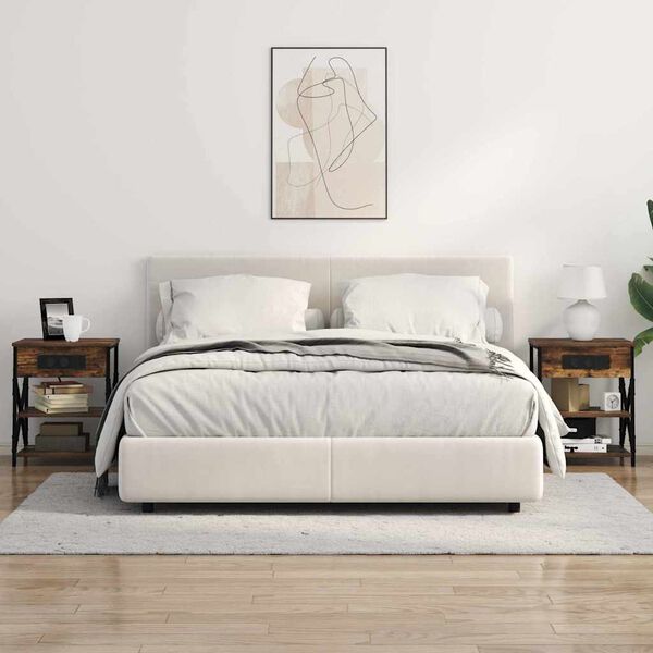 vidaXL &Scaron;alia lovos spintelė su lentyna Rūkyta ąžuolas 41 x 31 x 51 cm