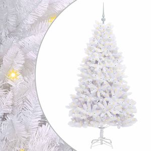 vidaXL Dirbtinė Sulankstoma Kalėdų Eglutė Balta 180 cm PVC ir Plienas